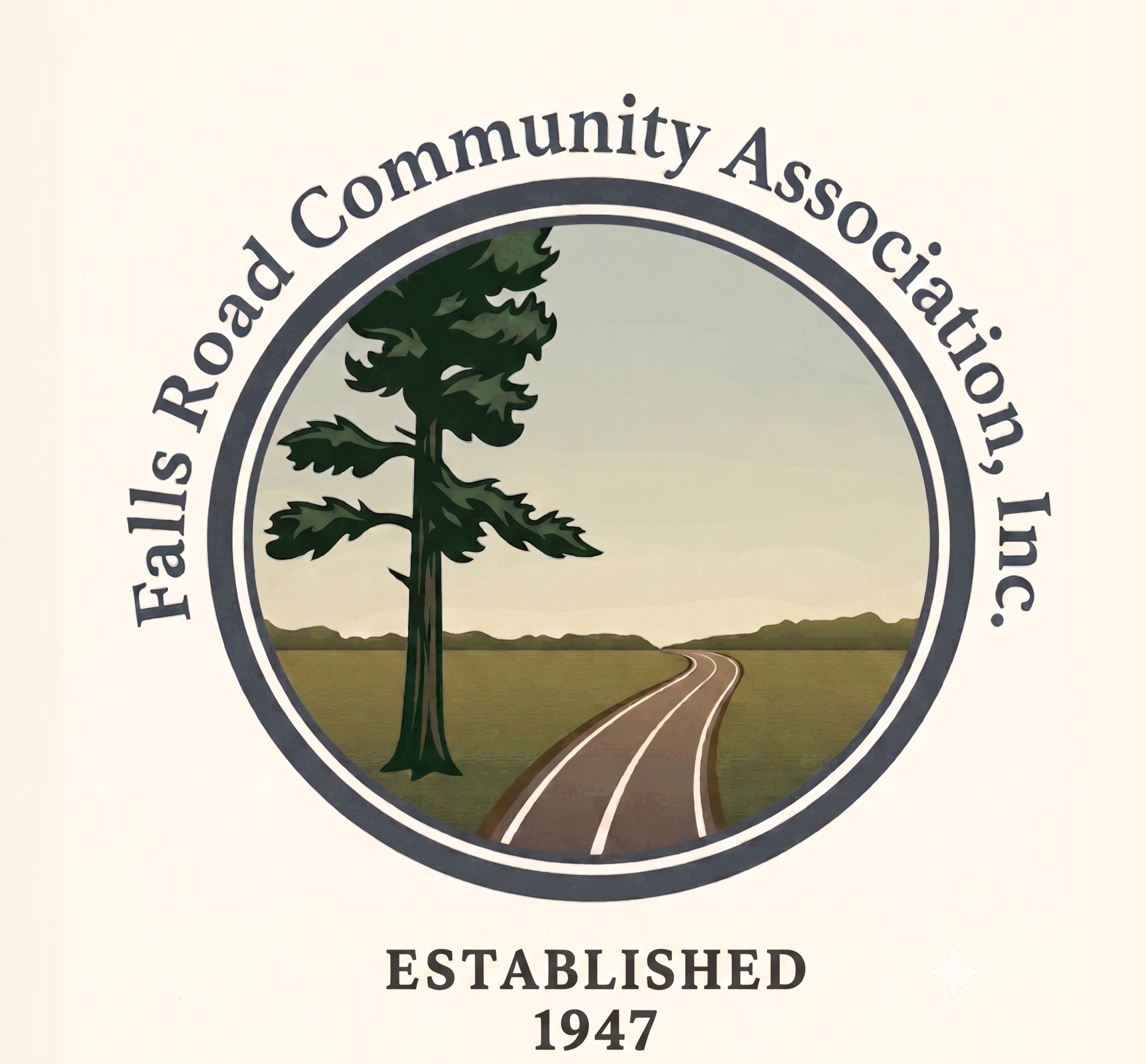 Falls Road Community Association official seal, established 1947